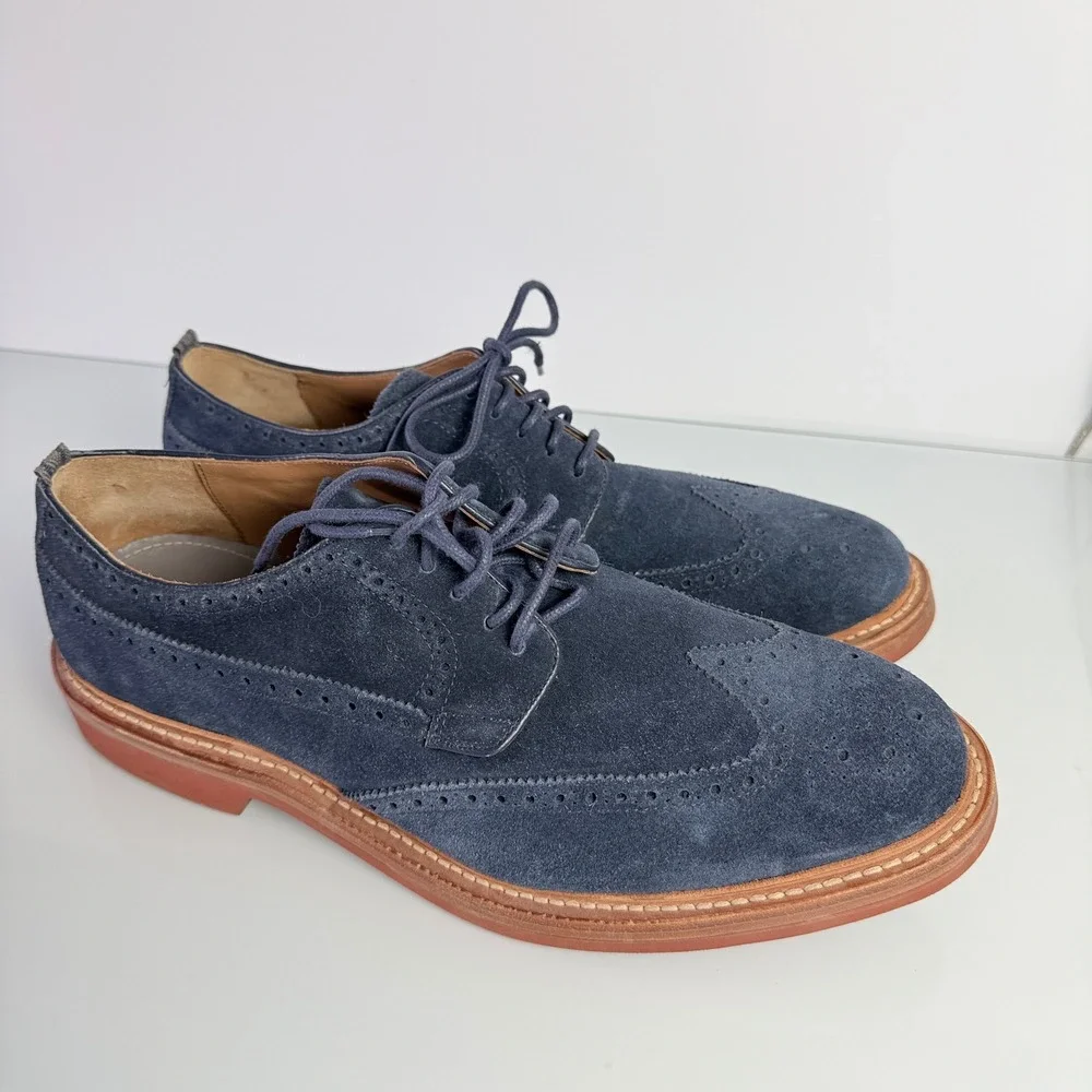 Cole Haan Todd Snyder Hammond Wingtip Mens 13 M Navy Blue Excellent Suede C14255